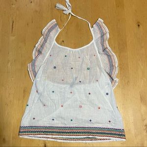 Banjara Colorful Embroidered Halter Top Sz Small